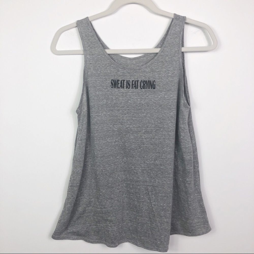 Oh My Bod “Sweat Is Fat Crying” tank, new with tag, one size